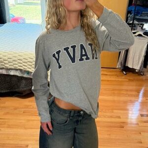 American Threads Navy Crew Long Sleeve Top